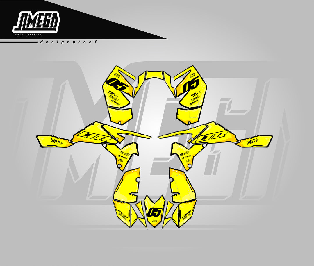 Yellow Quad/graphics Yellow Manga Quad Graphics Kit | Quad & ATV Decals – Omega Moto Graphics