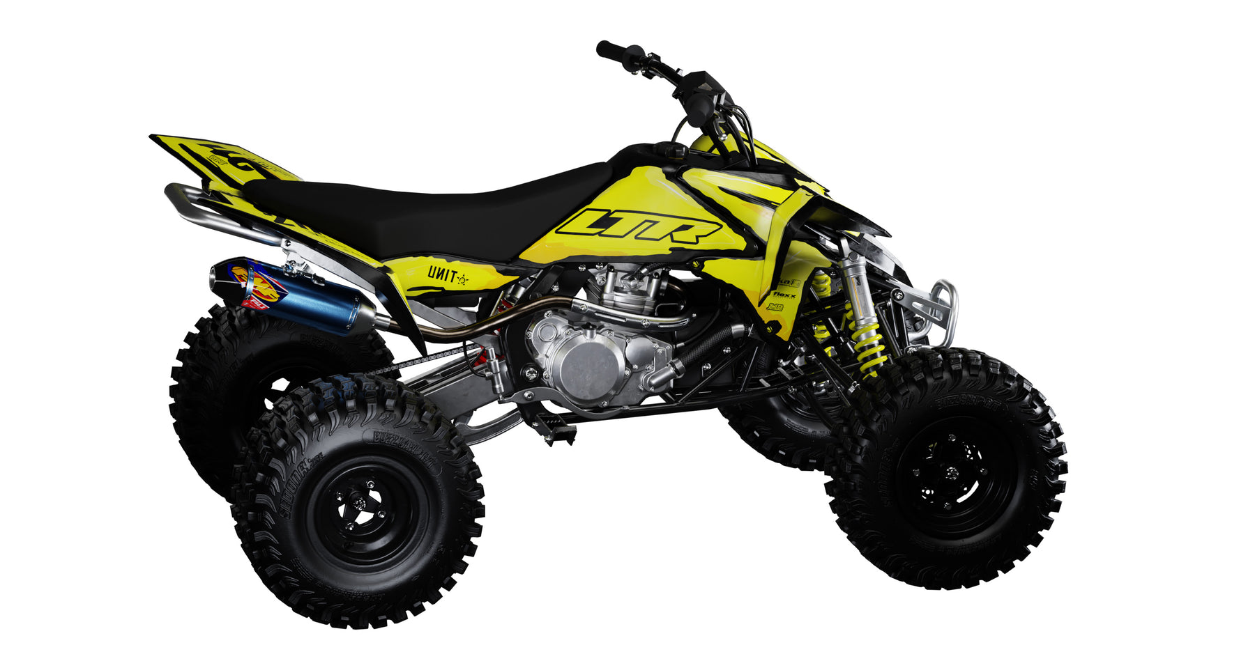 Quad Racing Yellow Yellow Manga Quad Graphics Kit | Quad & ATV Decals – Omega Moto Graphics
