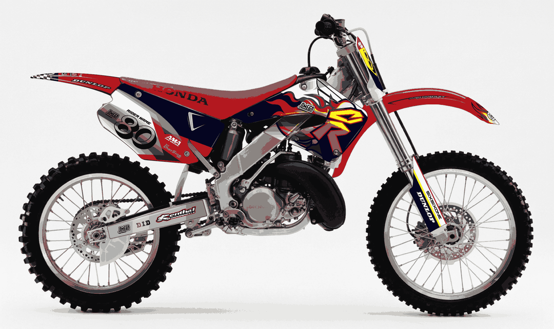 honda cr 125 90s retro cr style graphics kit