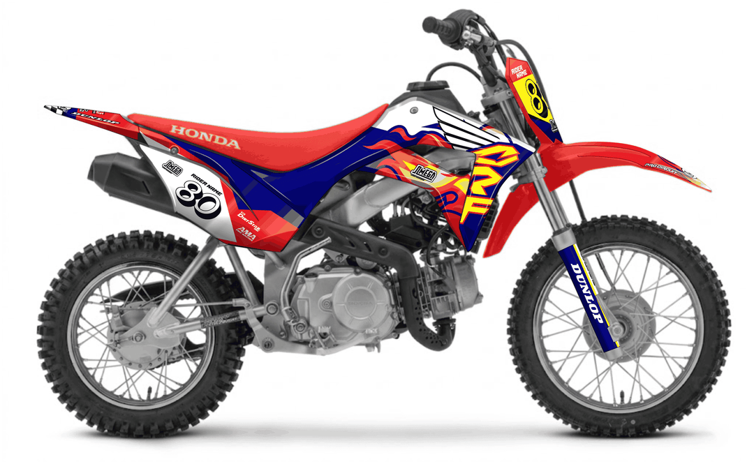 honda crf 110f 90s retro cr style graphics kit