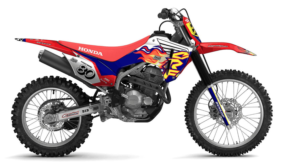 honda crf 300f 90s retro cr style graphics kit