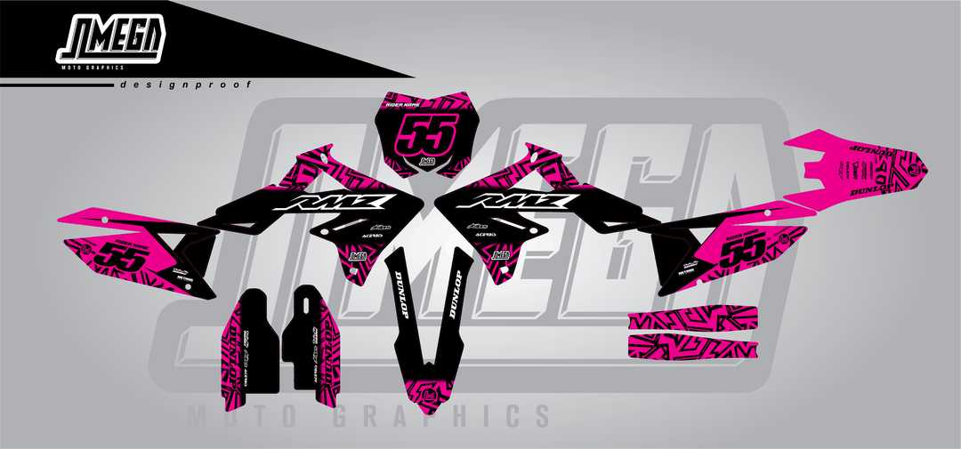suzuki rmz 250 black radix sticker kit flat lay