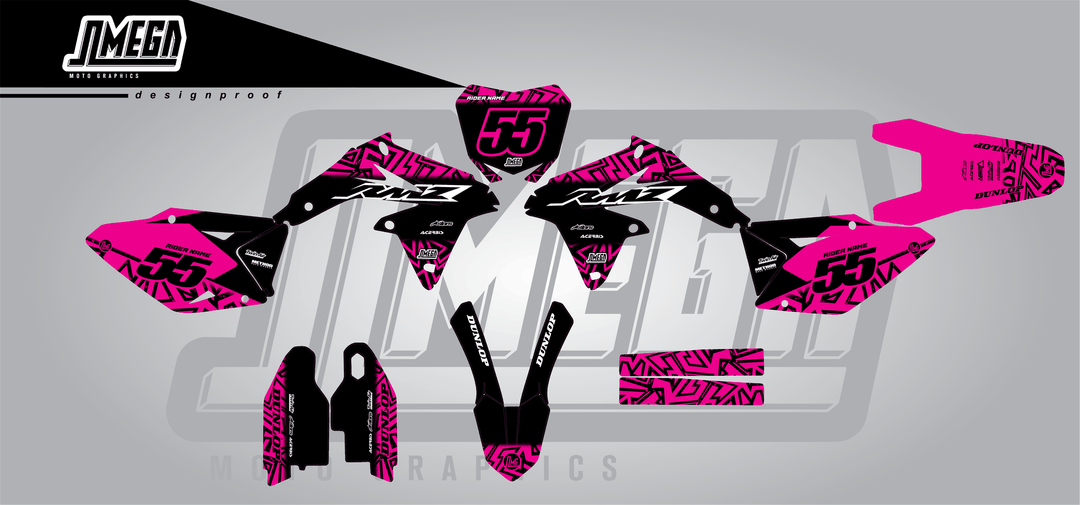 suzuki rmz 450 black radix sticker kit flat lay
