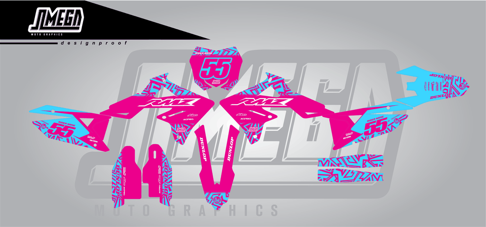 suzuki rmz 250 pink radix sticker kit flat lay
