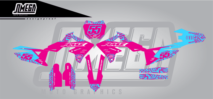 suzuki rmz 450 pink radix sticker kit flat lay