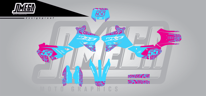 suzuki drz 400s blue radix sticker kit flat lay