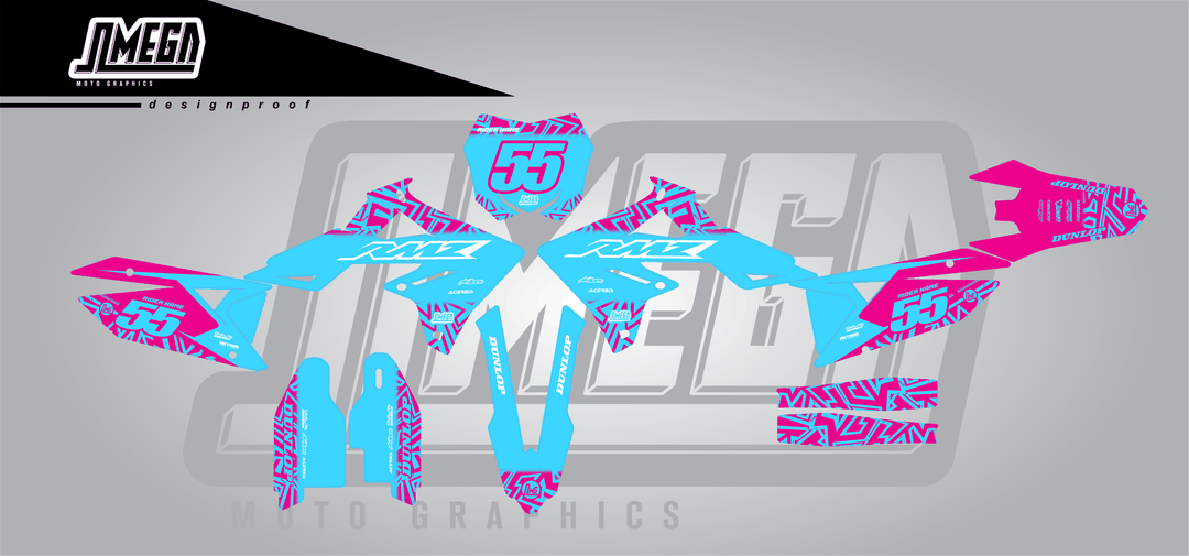 suzuki rmz 250 blue radix sticker kit flat lay