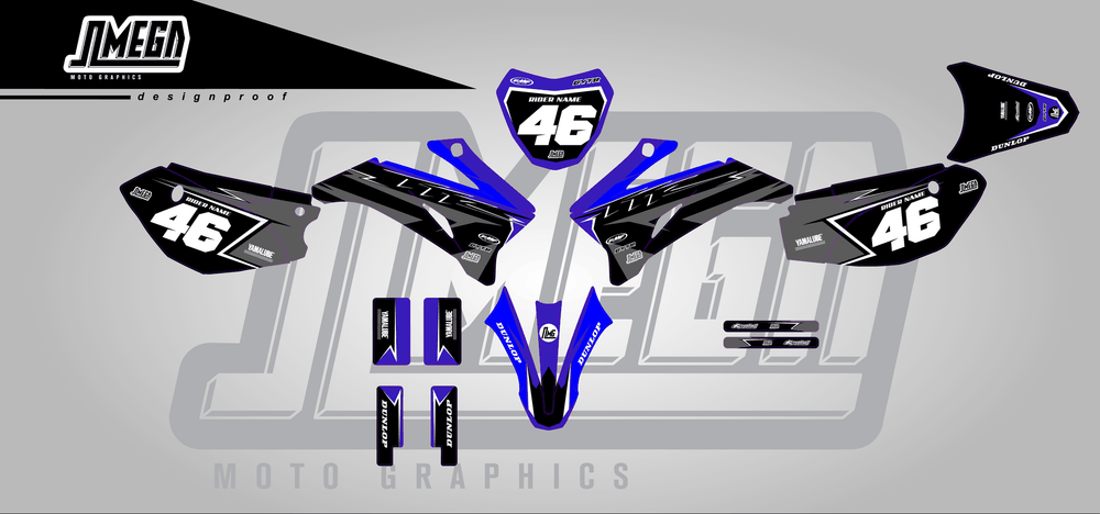 yamaha ttr 110 black concept sticker kit flat lay