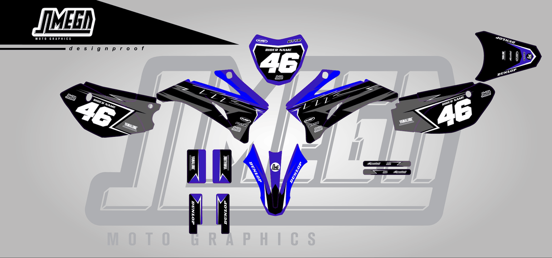 yamaha ttr 110 black concept sticker kit flat lay