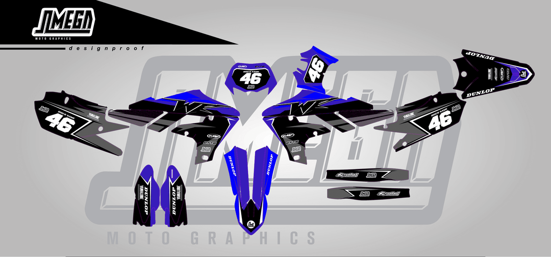 yamaha wr250f black concept sticker kit flat lay