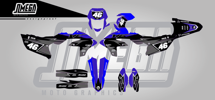 yamaha wr250f black concept sticker kit flat lay