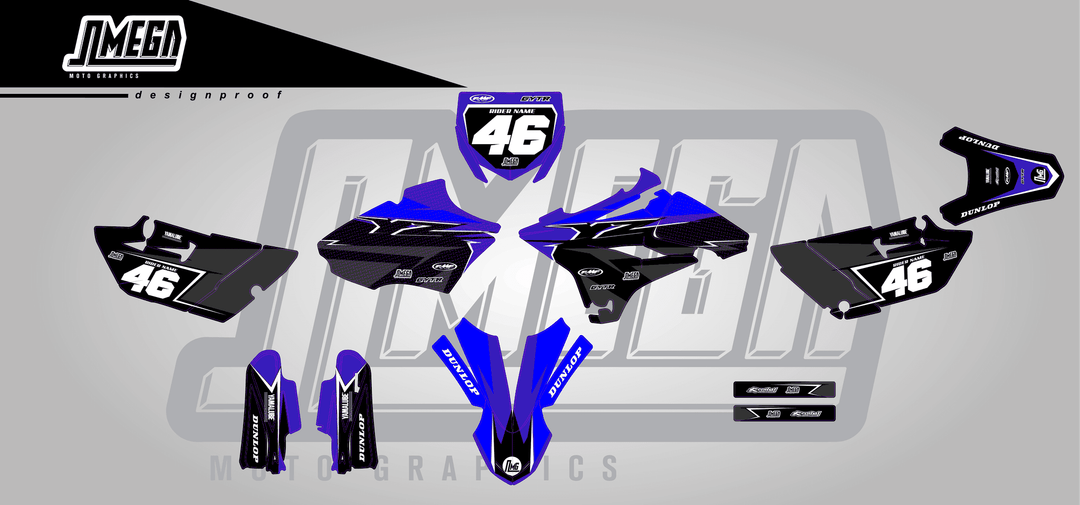 yamaha yz 85 black concept sticker kit flat lay