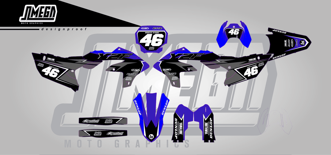 yamaha yz450f black concept sticker kit flat lay