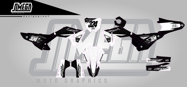 honda crf 250r black expansion sticker kit flat lay