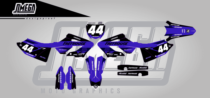 yamaha yz 125 blue boss sticker kit flat lay