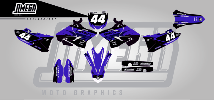 yamaha yz 250 blue boss sticker kit flat lay