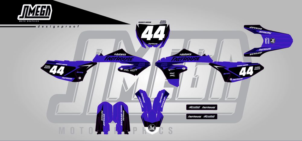 yamaha yz 65 blue boss sticker kit flat lay