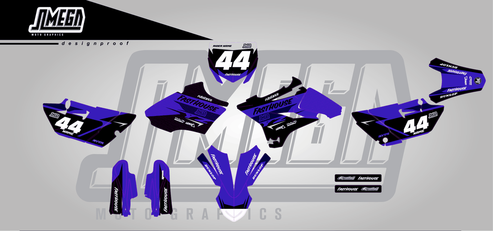 yamaha yz 85 blue boss sticker kit flat lay