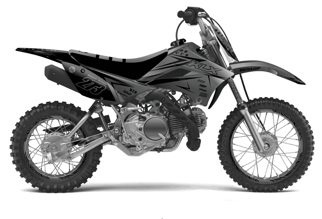 kawasaki klx 110 clean grey graphics kit