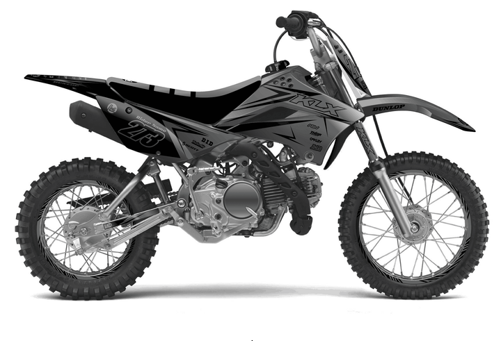 kawasaki klx 110 clean grey graphics kit