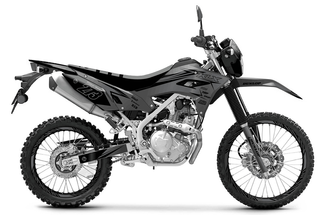 kawasaki klx 230 clean grey graphics kit