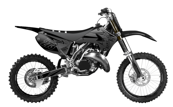 kawasaki kx 250 clean grey graphics kit
