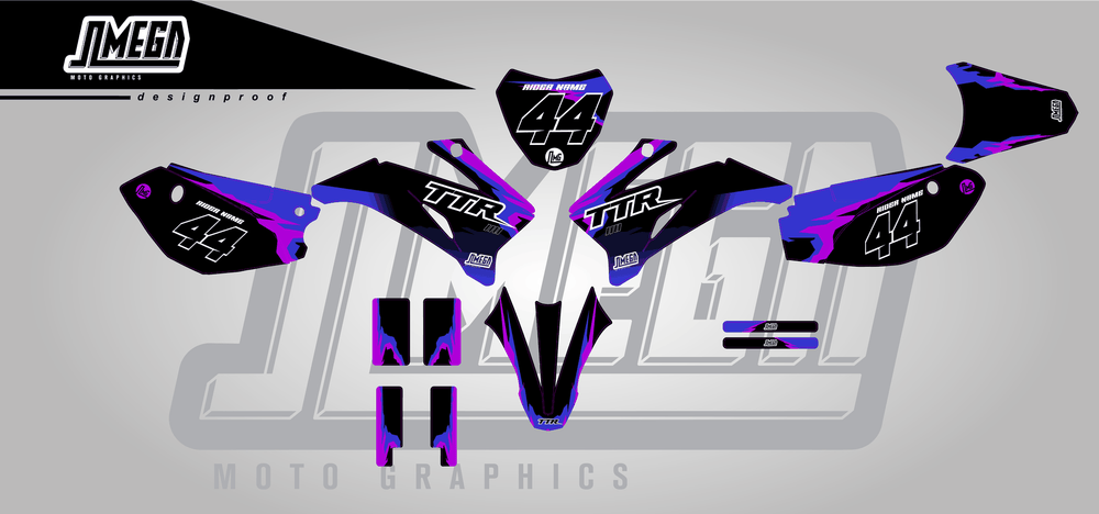 yamaha ttr 110 50th v2 sticker kit flat lay