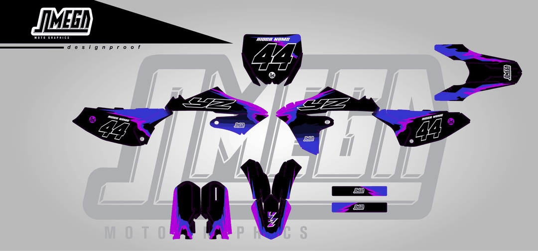 yamaha yz 65 50th v2 sticker kit flat lay