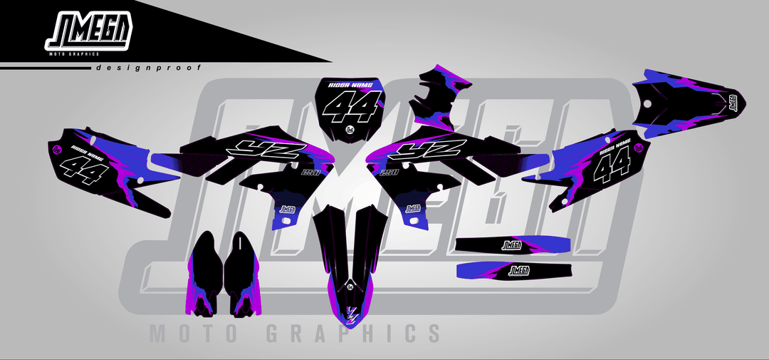 yamaha yz250fx 50th v2 sticker kit flat lay