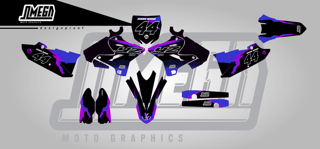 yamaha yz250x 50th v2 sticker kit flat lay