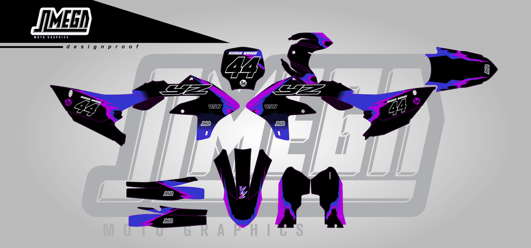 yamaha yz450f 50th v2 sticker kit flat lay