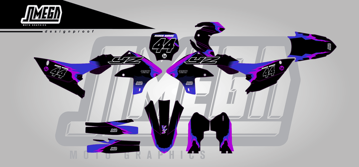 yamaha yz450f 50th v2 sticker kit flat lay