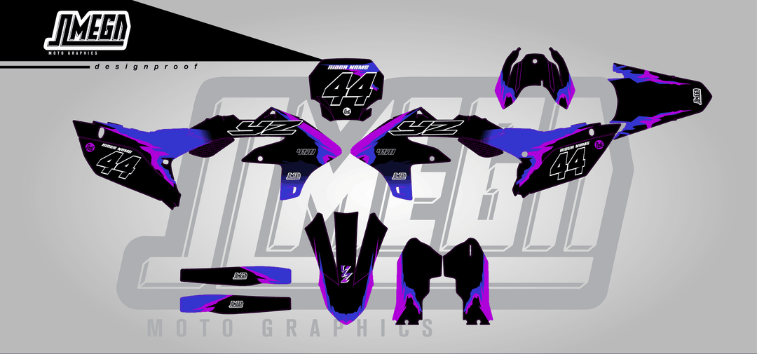 yamaha yz450fx 50th v2 sticker kit flat lay