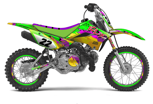 Dance Fever Sticker kit for Kawasaki KLX 110 2010 - 2027