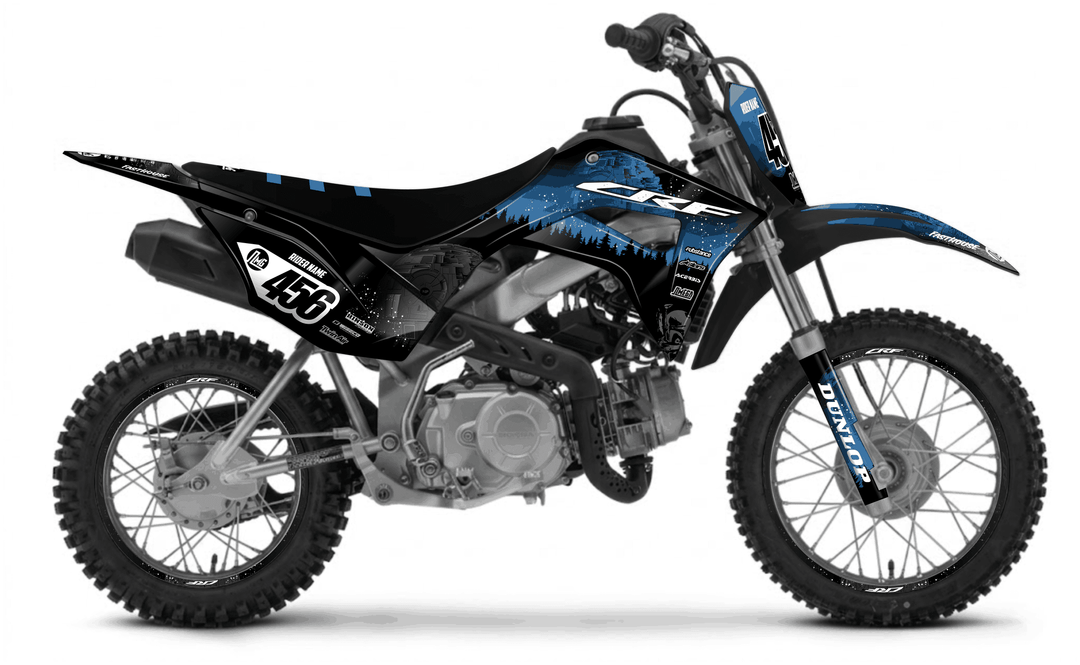 honda crf 110f blue death star graphics kit