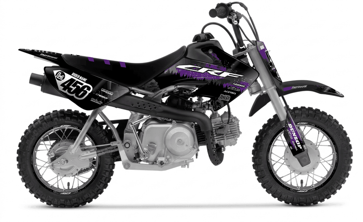 honda crf 50 purple death star graphics kit