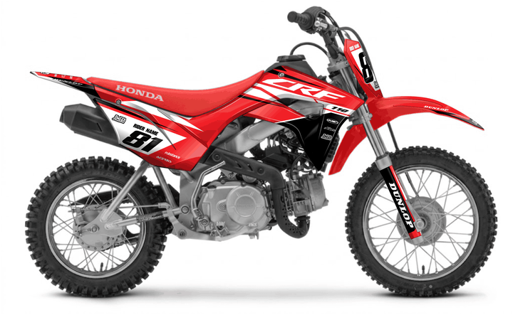honda crf 110f factory red graphics kit
