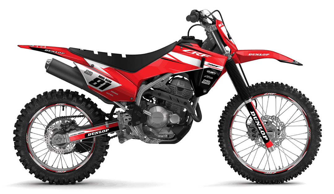 honda crf 300f factory red graphics kit