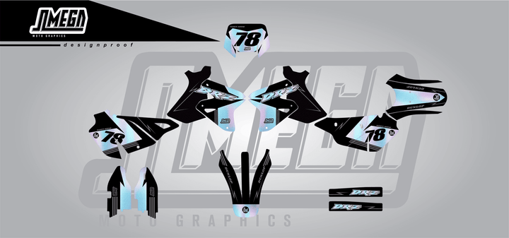 suzuki drz 400s holographic textures sticker kit flat lay