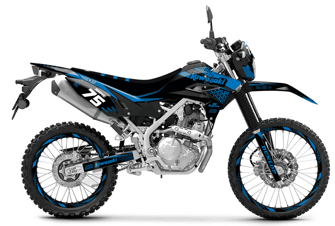 kawasaki klx 230 kool aid blue graphics kit