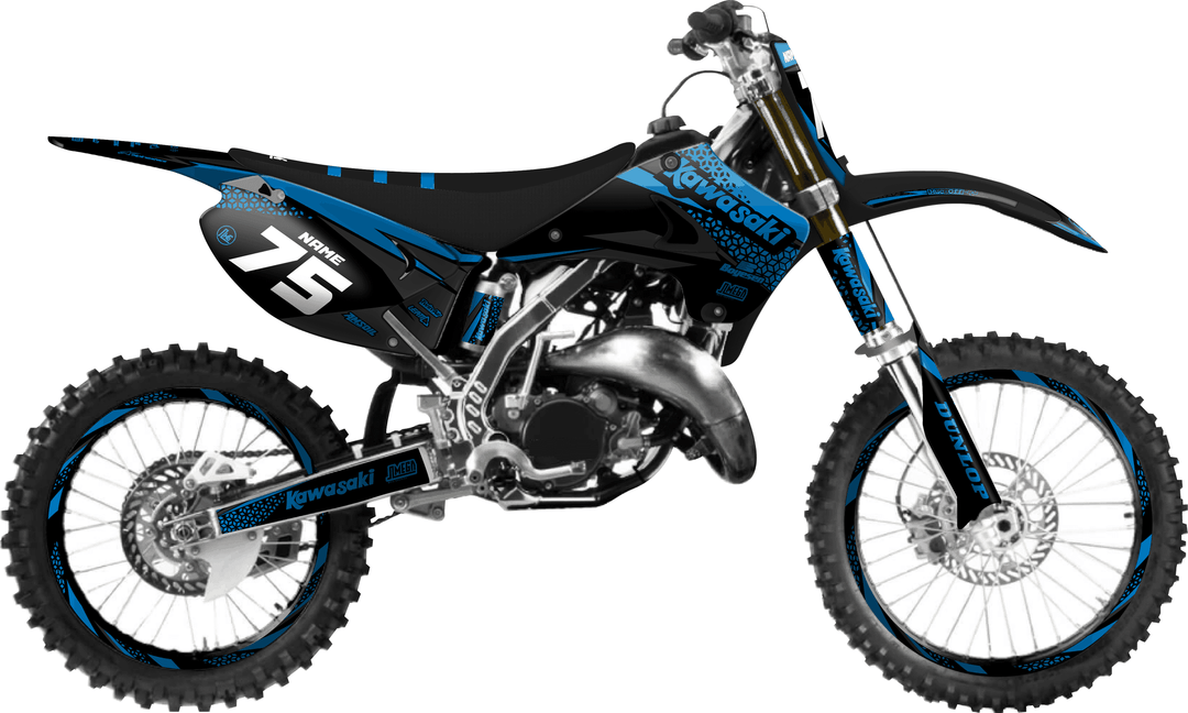 kawasaki kx 125 kool aid blue graphics kit