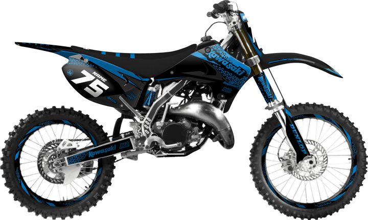 kawasaki kx 125 kool aid blue graphics kit