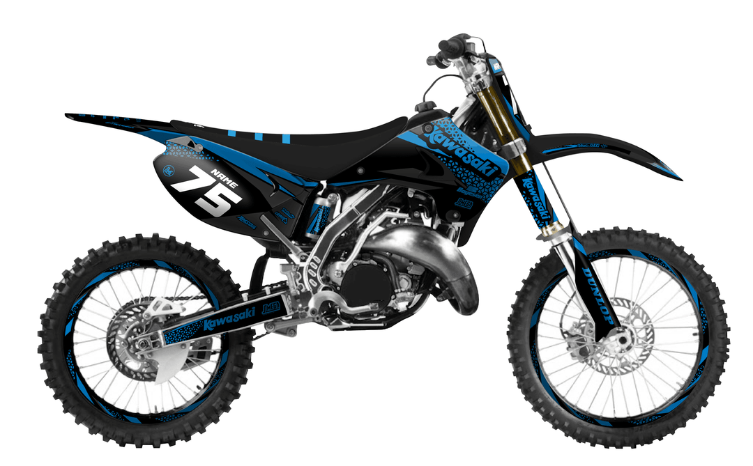 kawasaki kx 250 kool aid blue graphics kit