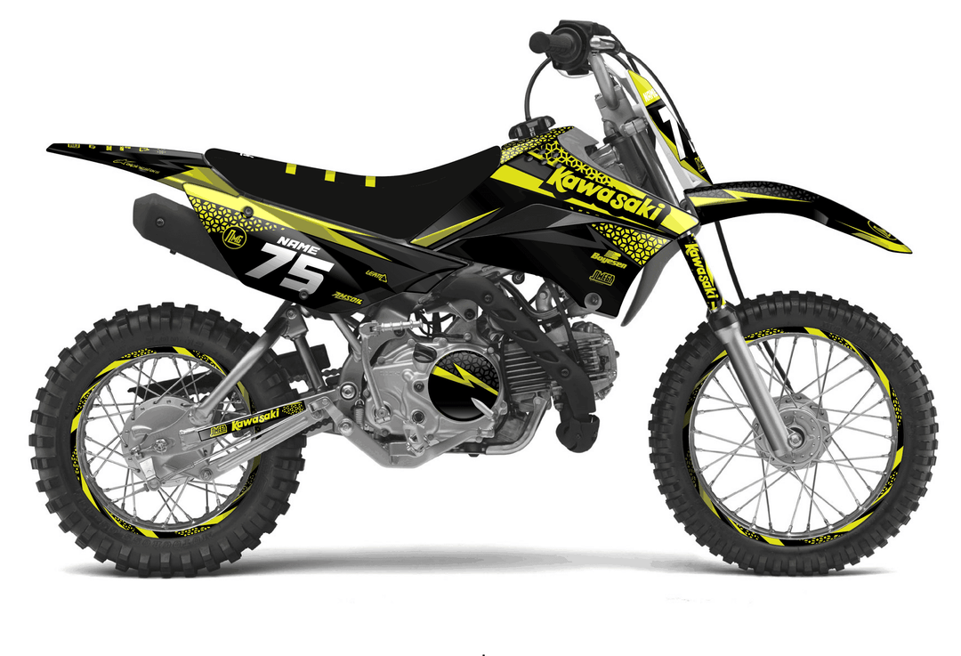 kawasaki klx 110 kool aid green graphics kit