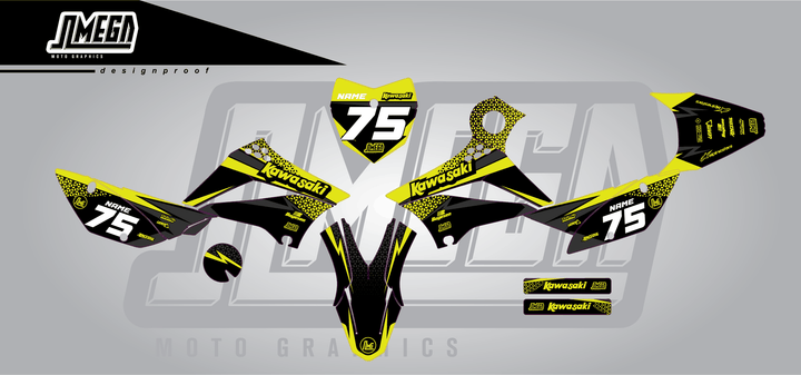 kawasaki klx 110 kool aid green sticker kit flat lay