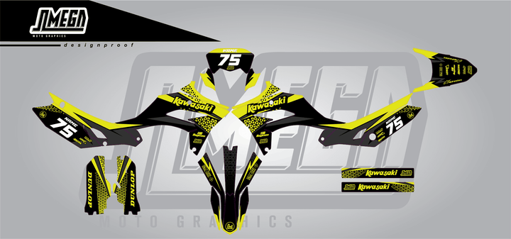 kawasaki klx 230 kool aid green sticker kit flat lay