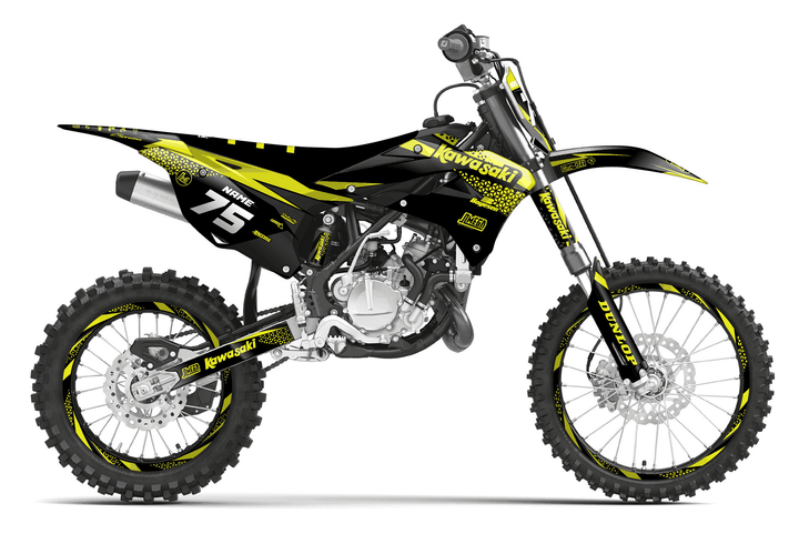 kawasaki kx 112 kool aid green graphics kit