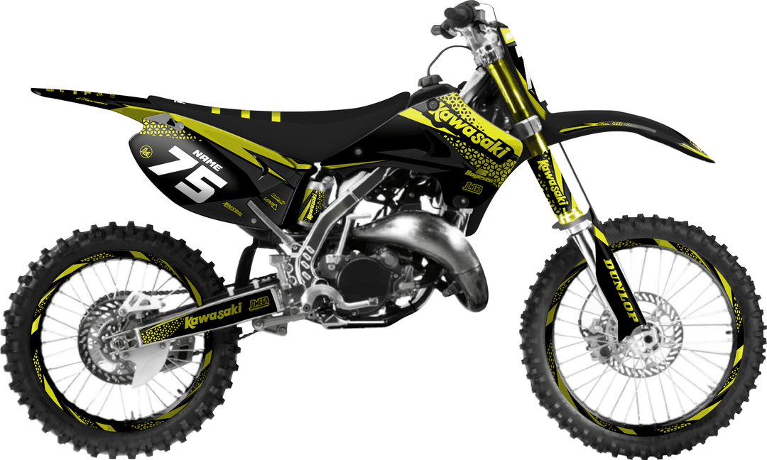 kawasaki kx 125 kool aid green graphics kit