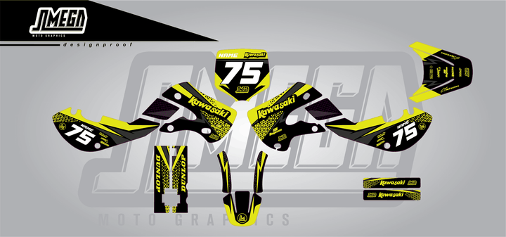 kawasaki kx 65 kool aid green sticker kit flat lay
