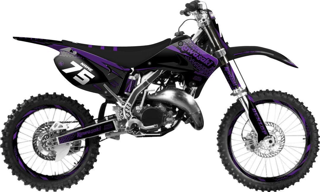kawasaki kx 125 kool aid purple graphics kit